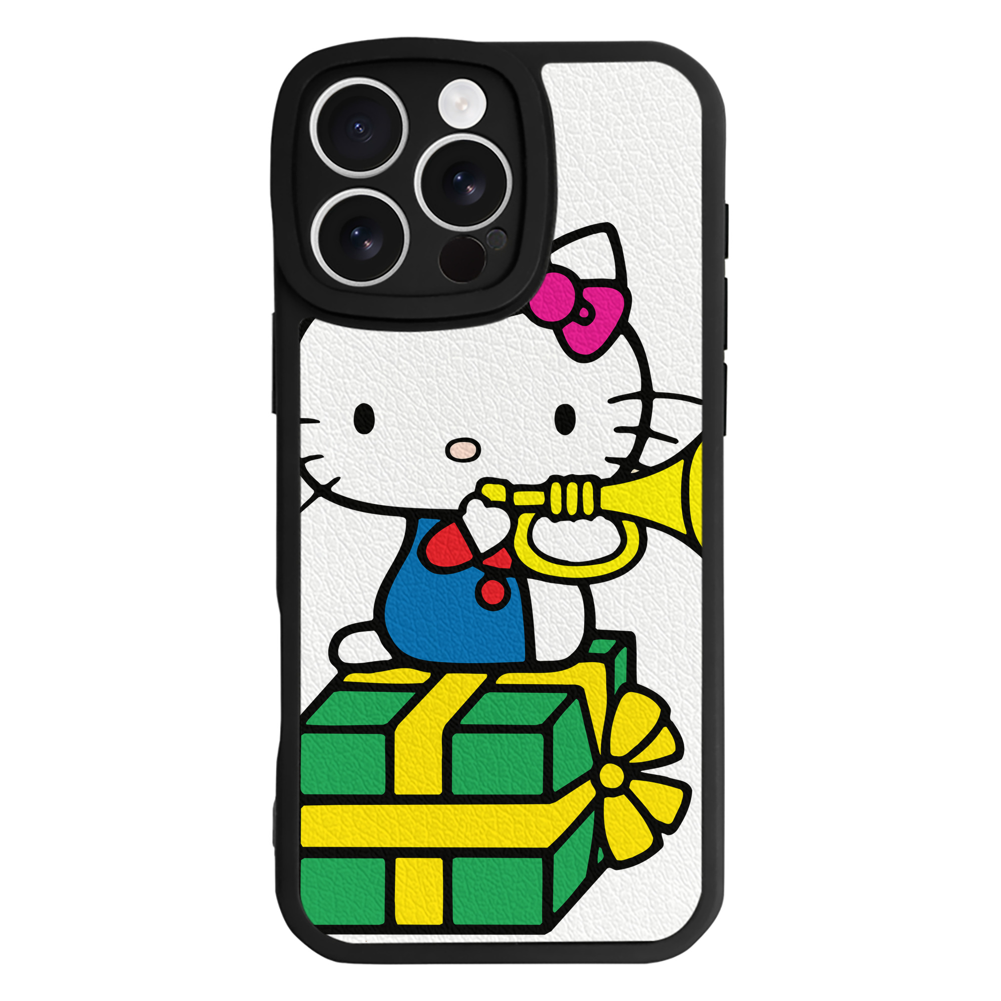 （画像用） Hello Kitty ハローキティ 【iPhone 16シリーズ対応】シリコンスマホケース（レザー調） 材質：シリコン